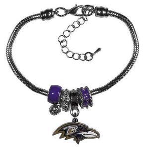 Siskiyou NFL Women's Baltimore Ravens Euro Bead Bracelet